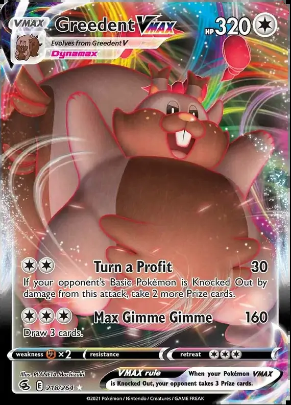 Greedent VMAX Pokemon card from Fusion Strike