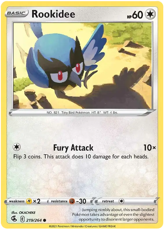 Rookidee Pokemon card from Fusion Strike