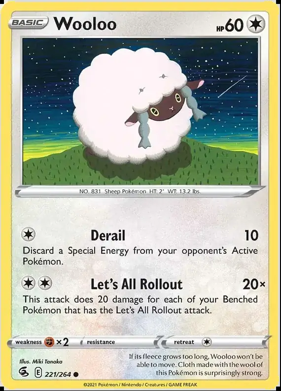 Wooloo Pokemon card from Fusion Strike