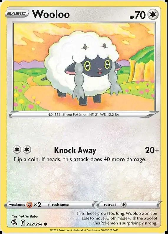 Wooloo Pokemon card from Fusion Strike