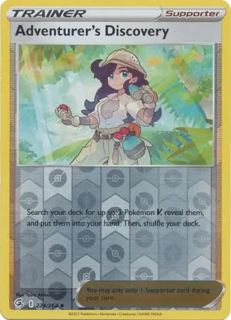 Adventurer's Discovery Reverse Holo Pokemon card from Fusion Strike