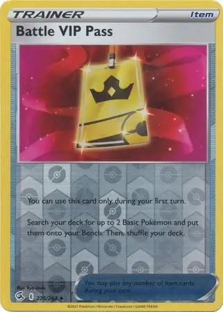 Battle VIP Pass Reverse Holo Pokemon card from Fusion Strike