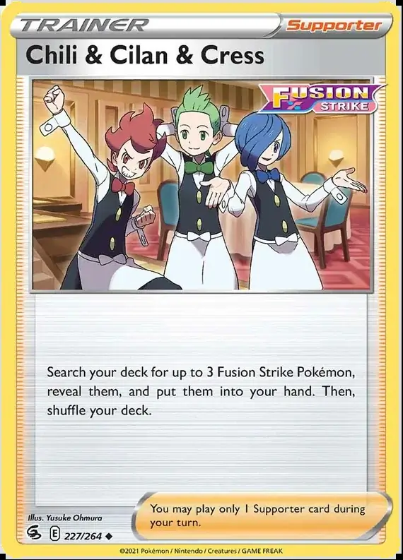 Chili & Cilan & Cress Pokemon card from Fusion Strike
