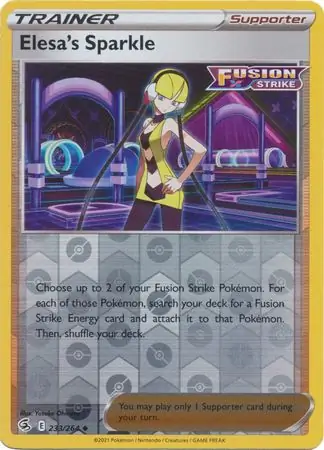Elesa's Sparkle Reverse Holo Pokemon card from Fusion Strike