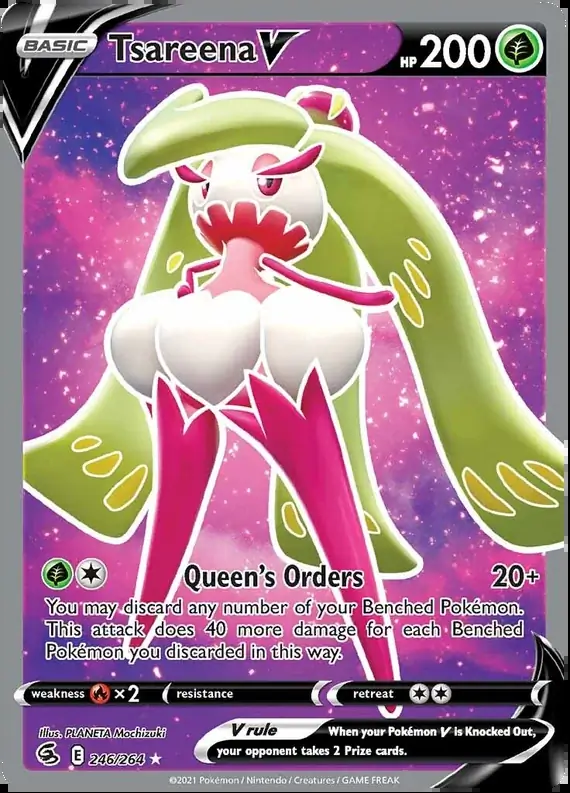 Tsareena V Full Art Pokemon card from Fusion Strike