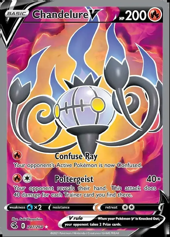 Chandelure V Full Art Pokemon card from Fusion Strike
