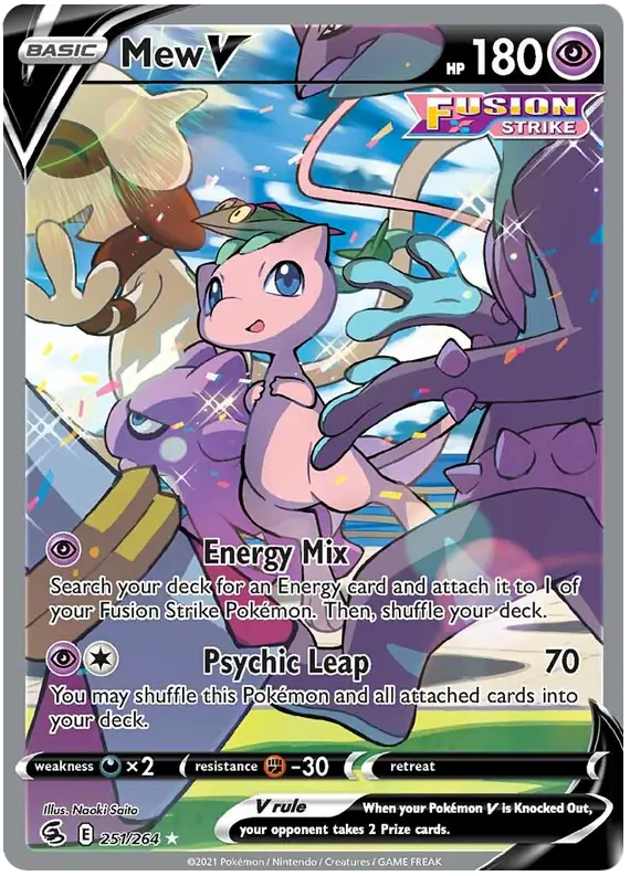 Mew V Pokemon card from Fusion Strike