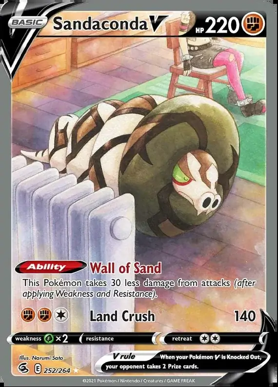 Sandaconda V Full Art Pokemon card from Fusion Strike