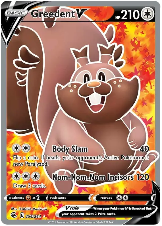 Greedent V Full Art Pokemon card from Fusion Strike