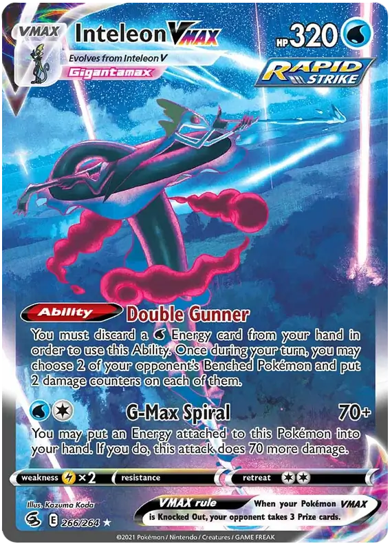  Inteleon VMAX Pokemon card from Fusion Strike