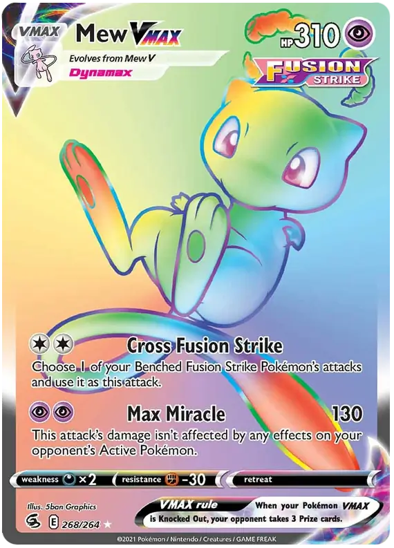 Mew VMAX Pokemon card from Fusion Strike