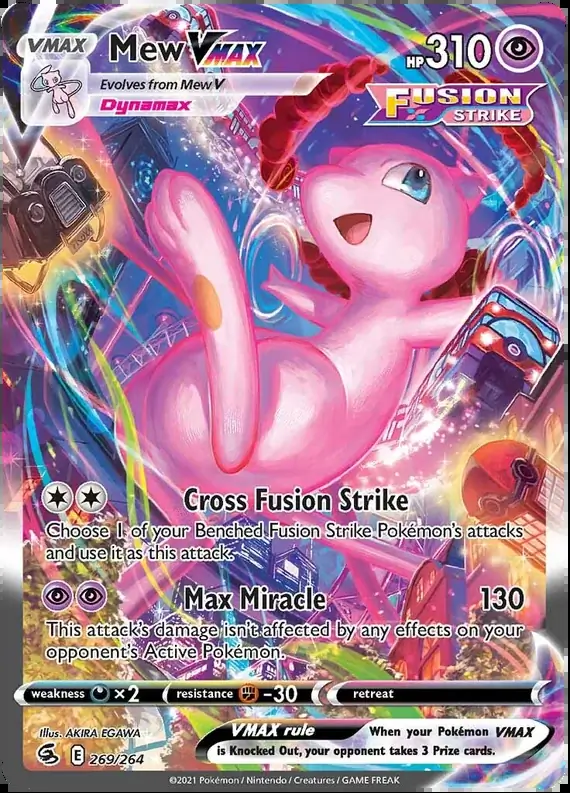 Mew VMAX Pokemon card from Fusion Strike