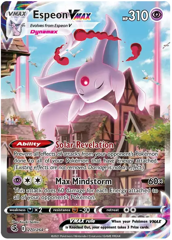 Espeon VMAX Pokemon card from Fusion Strike