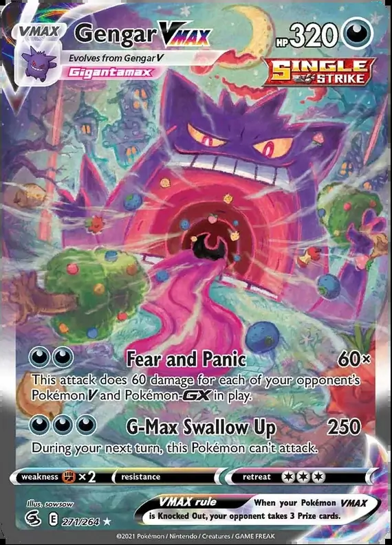 Gengar VMAX Pokemon card from Fusion Strike