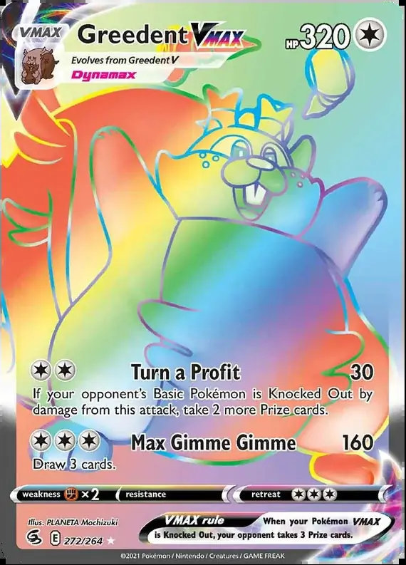Greedent VMAX Pokemon card from Fusion Strike
