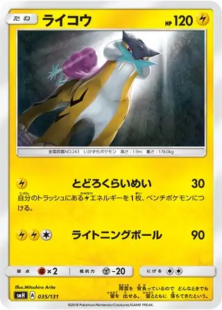Raikou Pokemon card from GX Starter Decks