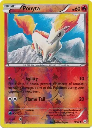 Ponyta Reverse Holo Pokemon card from Generations