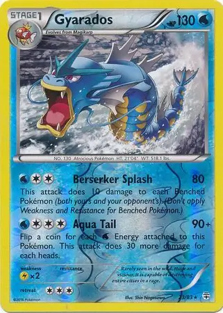 Gyarados Reverse Holo Pokemon card from Generations