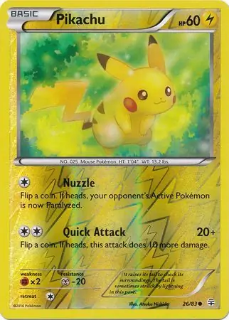 Pikachu Reverse Holo Pokemon card from Generations