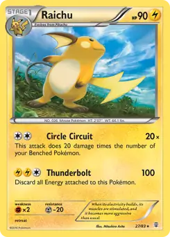 Raichu Holo Pokemon card from Generations