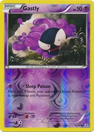 Gastly Reverse Holo Pokemon card from Generations
