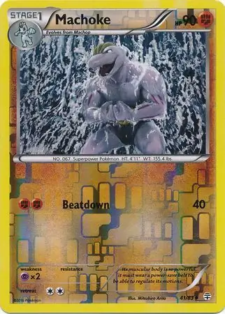 Machoke Reverse Holo Pokemon card from Generations