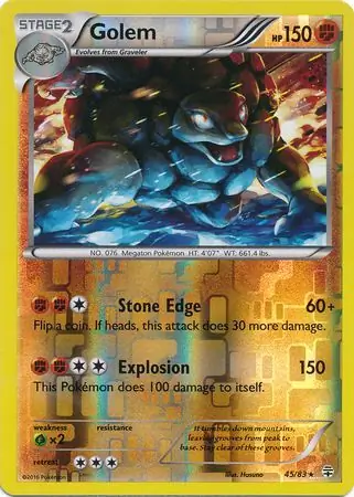 Golem Reverse Holo Pokemon card from Generations