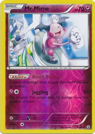 Mr. Mime Reverse Holo Pokemon card from Generations