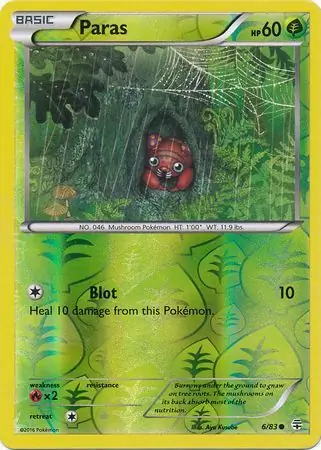 Paras Reverse Holo Pokemon card from Generations