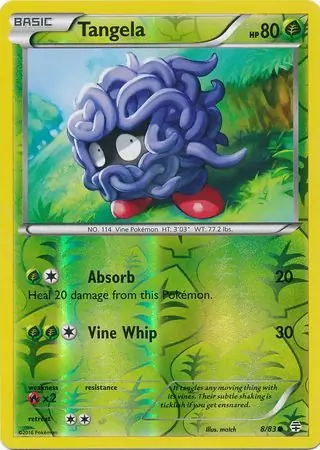 Tangela Reverse Holo Pokemon card from Generations