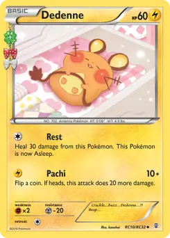 Dedenne Pokemon card from Generations Radiant Collection