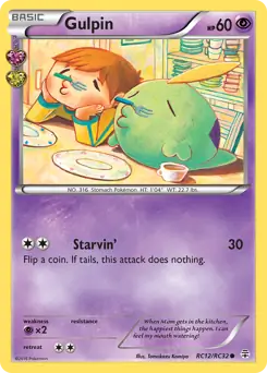 Gulpin Pokemon card from Generations Radiant Collection