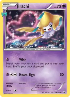 Jirachi Pokemon card from Generations Radiant Collection