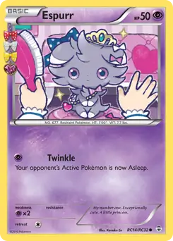 Espurr Pokemon card from Generations Radiant Collection