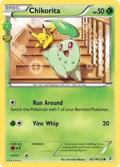 Chikorita Pokemon card from Generations Radiant Collection