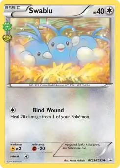 Swablu Pokemon card from Generations Radiant Collection