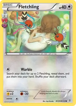 Fletchling Pokemon card from Generations Radiant Collection