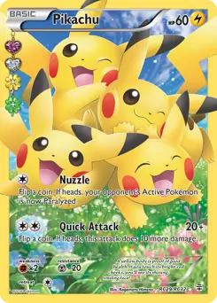 Full Art Pikachu Pokemon card from Generations Radiant Collection