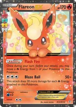 Flareon EX Pokemon card from Generations Radiant Collection