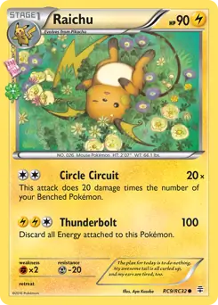 Raichu Pokemon card from Generations Radiant Collection