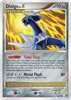 Dialga Lv.X Pokemon card from Great Encounters