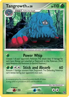 Tangrowth Holo Pokemon card from Great Encounters