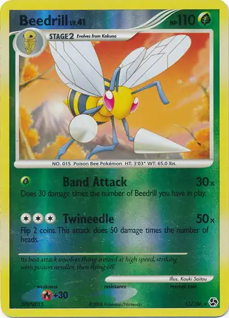 Beedrill Reverse Holo Pokemon card from Great Encounters