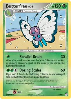 Butterfree Pokemon card from Great Encounters