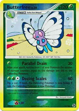 Butterfree Reverse Holo Pokemon card from Great Encounters