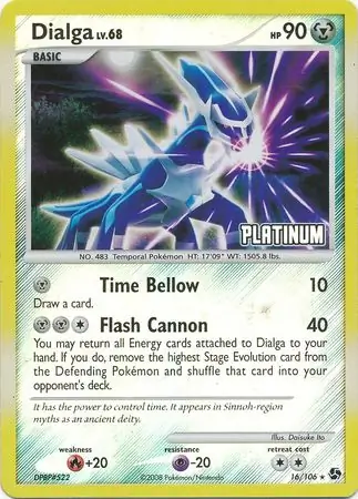Dialga Reverse Holo Pokemon card from Great Encounters