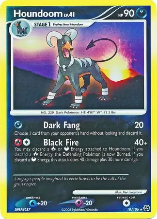 Houndoom Reverse Holo Pokemon card from Great Encounters