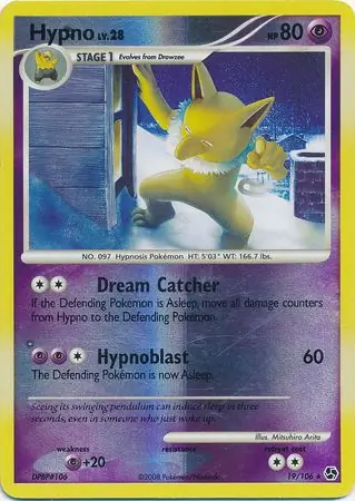 Hypno Reverse Holo Pokemon card from Great Encounters