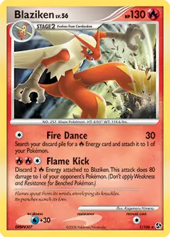 Blaziken Holo Pokemon card from Great Encounters