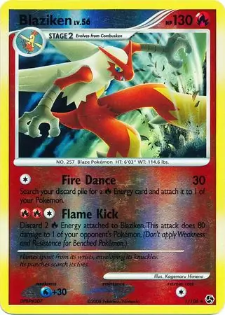 Blaziken Reverse Holo Pokemon card from Great Encounters